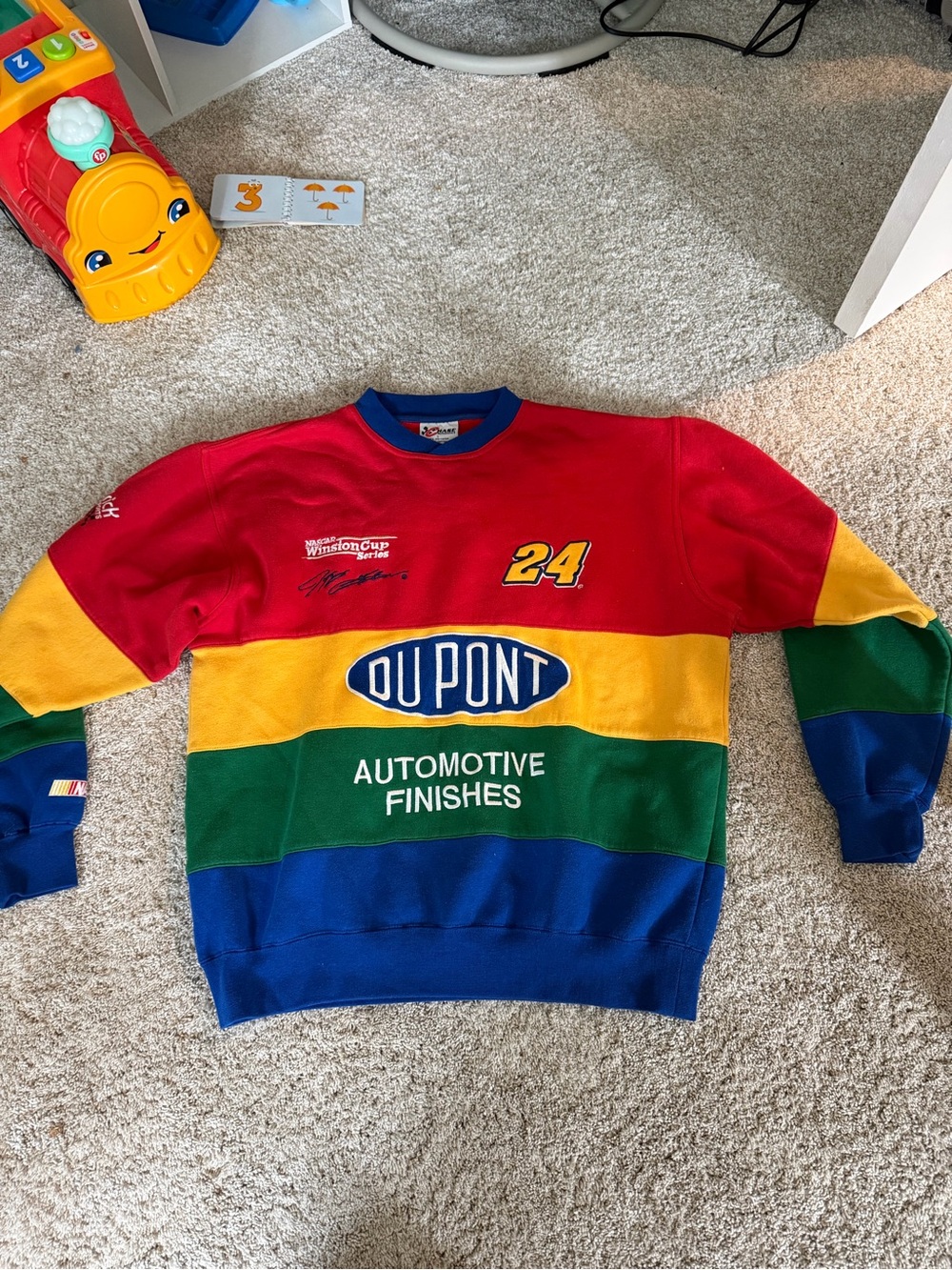 Men's Colorblock Racing Sweatshirt - Red/Yellow/Green/Blue